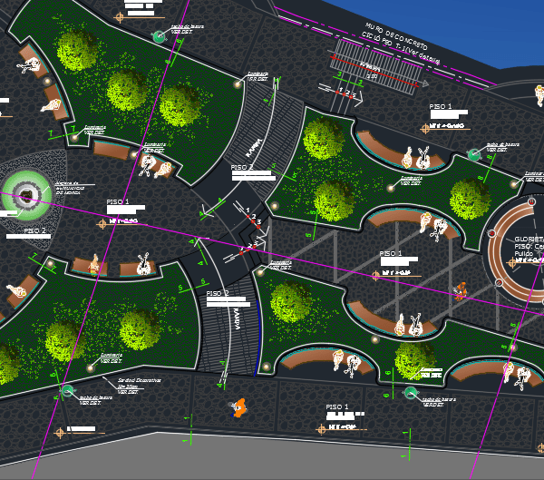 نقشه معماری طرح پارک